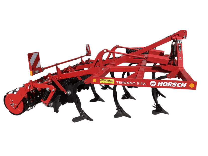 HORSCH Terrano 3 FX ist universell einsetzbar, für fast alle Böden geeignet. Kommt mit einer mechanische Tiefeneinstellung.