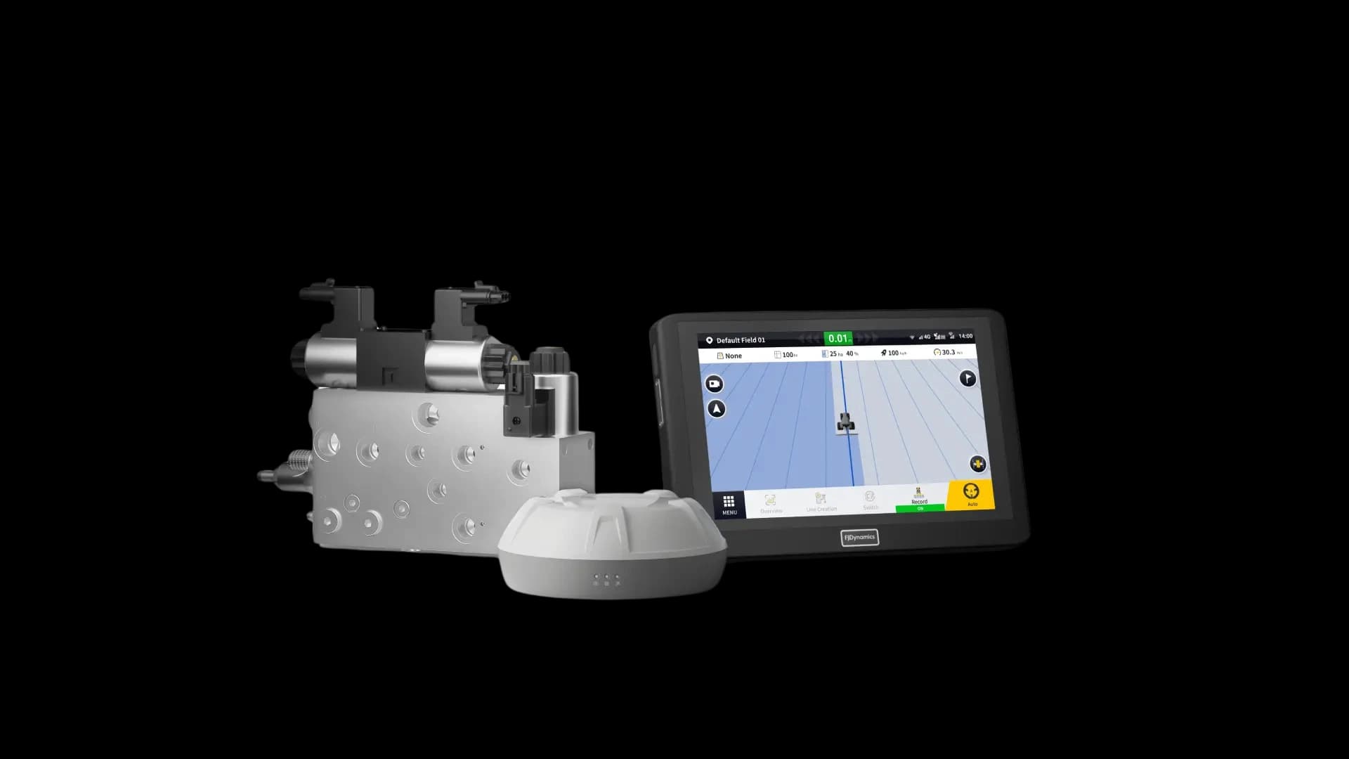 FJDynamics AH2 Max Lenksystem – automatische Spurführung mit 2,5 cm Genauigkeit für Traktoren und Landmaschinen.