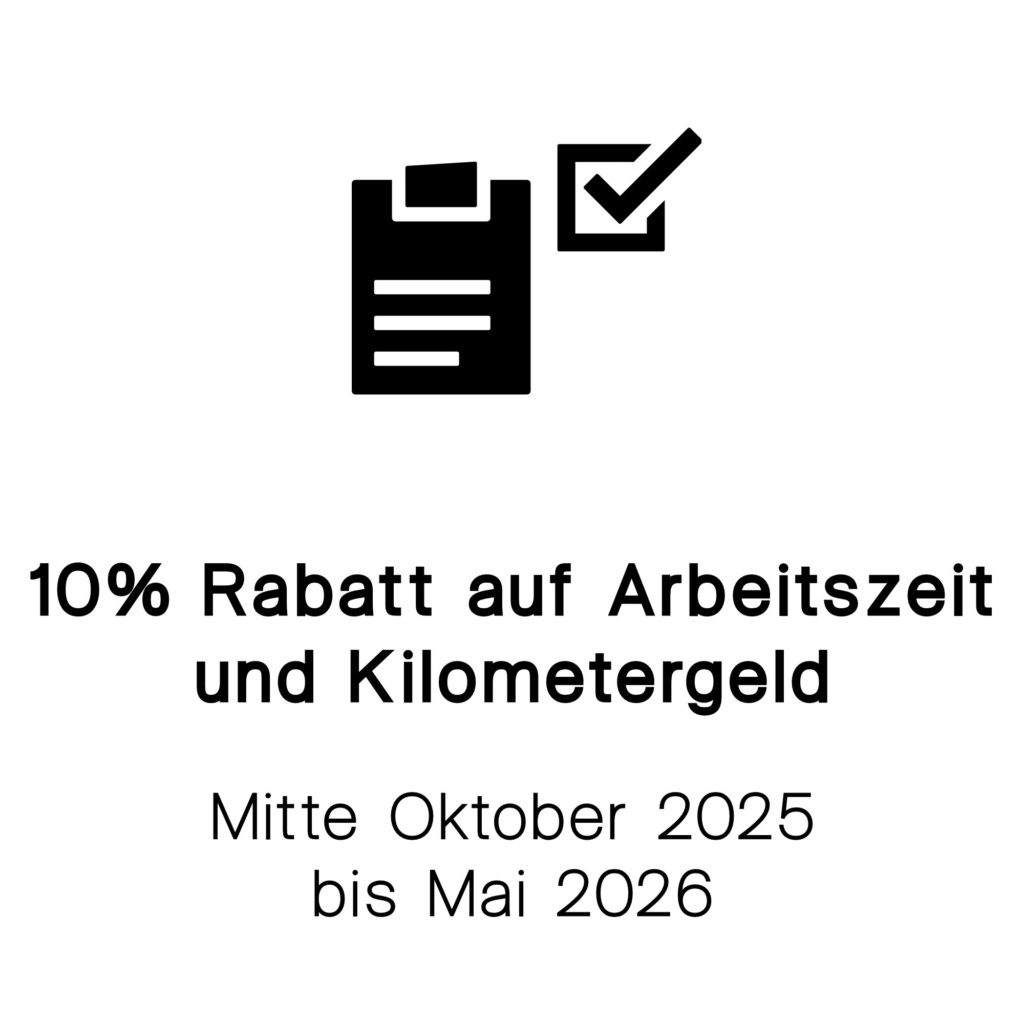 Wartungsvertrag von Landtechnik Schuster, 10% Rabatt auf Arbeitszeit und Kilometergeld