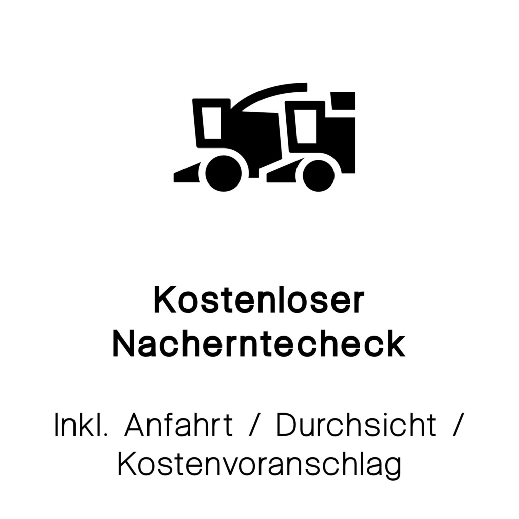Wartungsvertrag von Landtechnik Schuster, Kostenloser Nacherntecheck inklusive Anfahrt, Durchsicht und Kostenvoranschlag